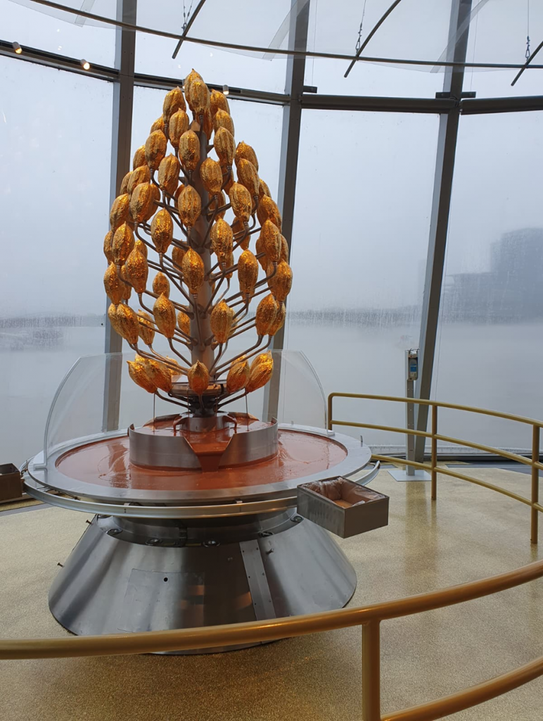 the chocolate fountain